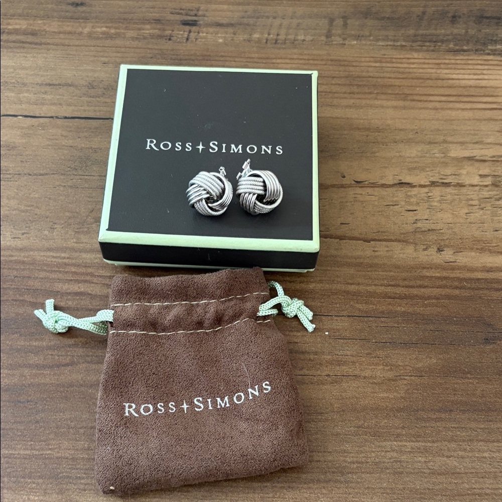Ross-Simons Italian Sterling Silver "Love Knot" Earrings - NEW